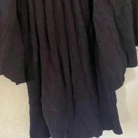 French Connection Draped Batwing Stardust Glitter Wool Blend Sweater Size M - Picture 6 of 10